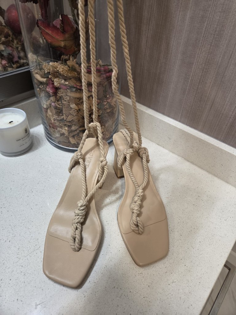 Covet Shoes, Elsa Nude Rope Heels Size 40 New Nwot — image 2 of 8